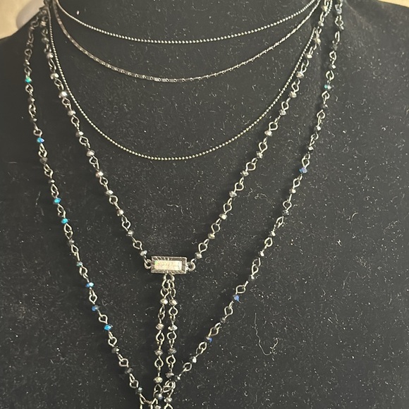 Exquisite multi chain layered with long crystal and chain tassels  gorgeous on - Picture 7 of 12